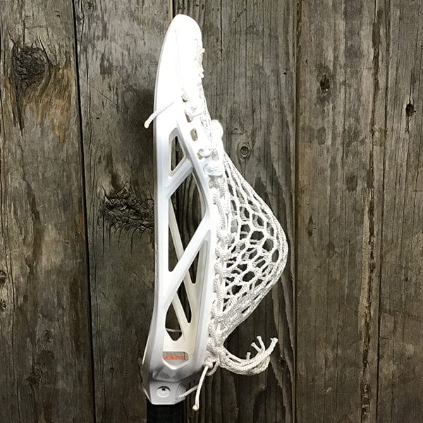Warrior Mens Heads White/White Lax Fan Custom Strung White Warrior Burn Formula Face-Off Head with Hero Mesh from Lacrosse Fanatic