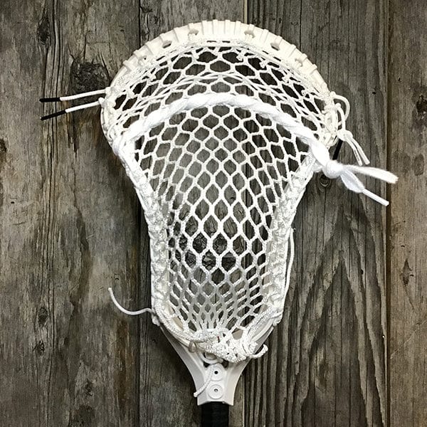 Warrior Mens Heads White/White Lax Fan Custom Strung White Warrior Burn XP2-D Head with White Hero Mesh from Lacrosse Fanatic