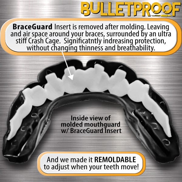 Bulletproof Mouth Guards Black BulletProof LAX Mouthguard For Braces - Made with Kevlar (All Ages) from Lacrosse Fanatic