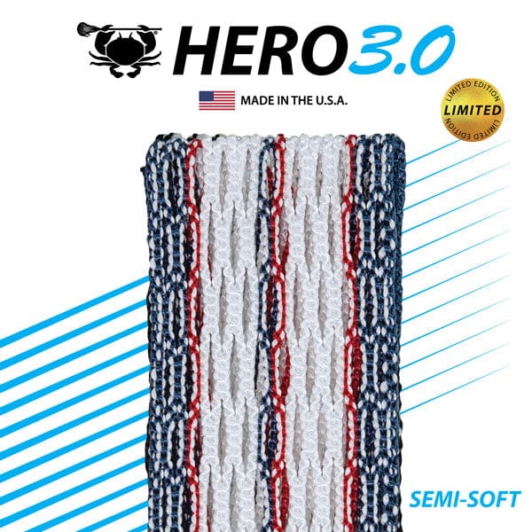 East Coast Dyes Stringing Supplies USA / Semi-Soft 2022 ECD Limited Edition USA Hero 3.0 Semi-Soft Mesh from Lacrosse Fanatic