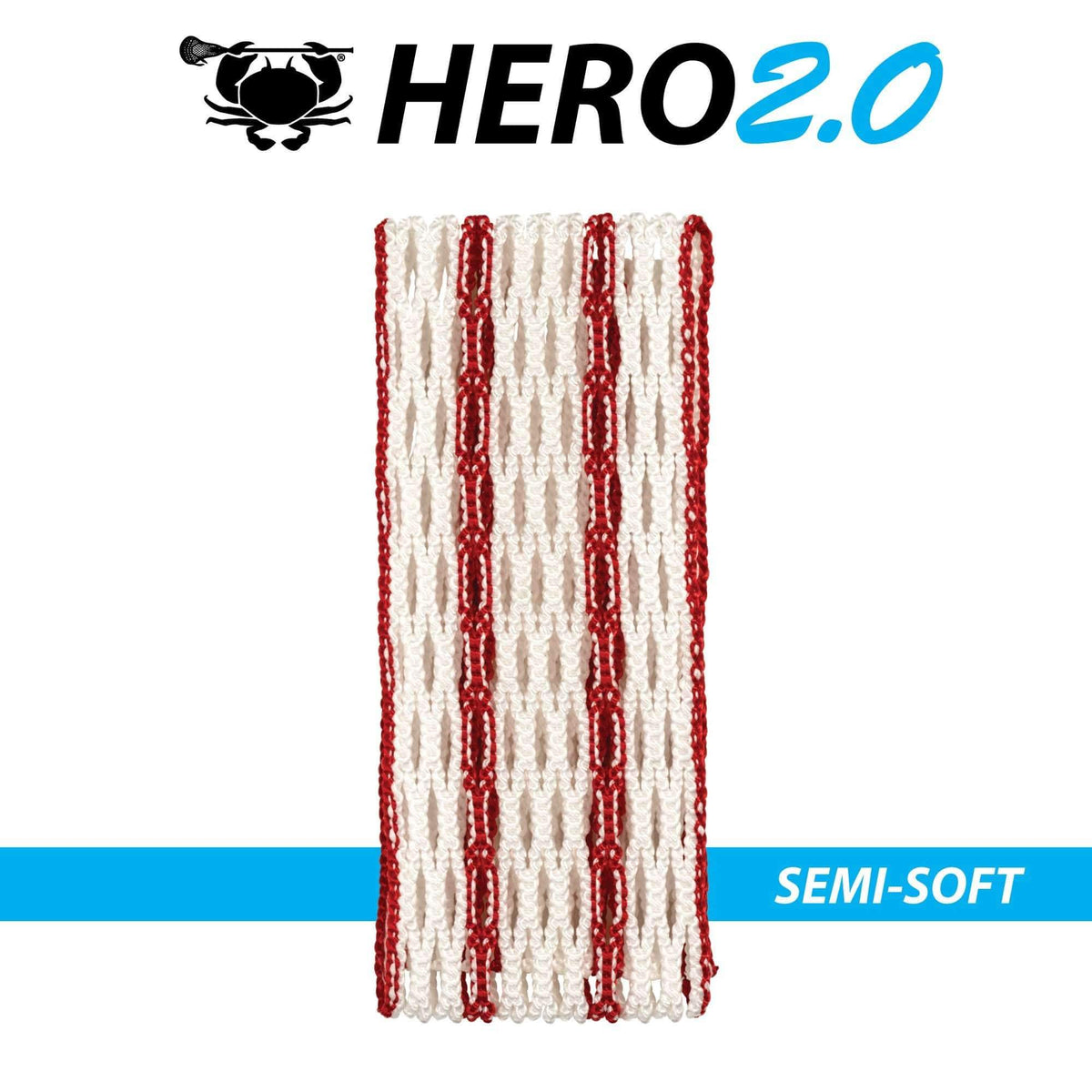 East Coast Dyes Stringing Supplies Semi-Soft / Red Striker ECD Hero 2.0 Semi-Soft Striker Lacrosse Mesh from Lacrosse Fanatic