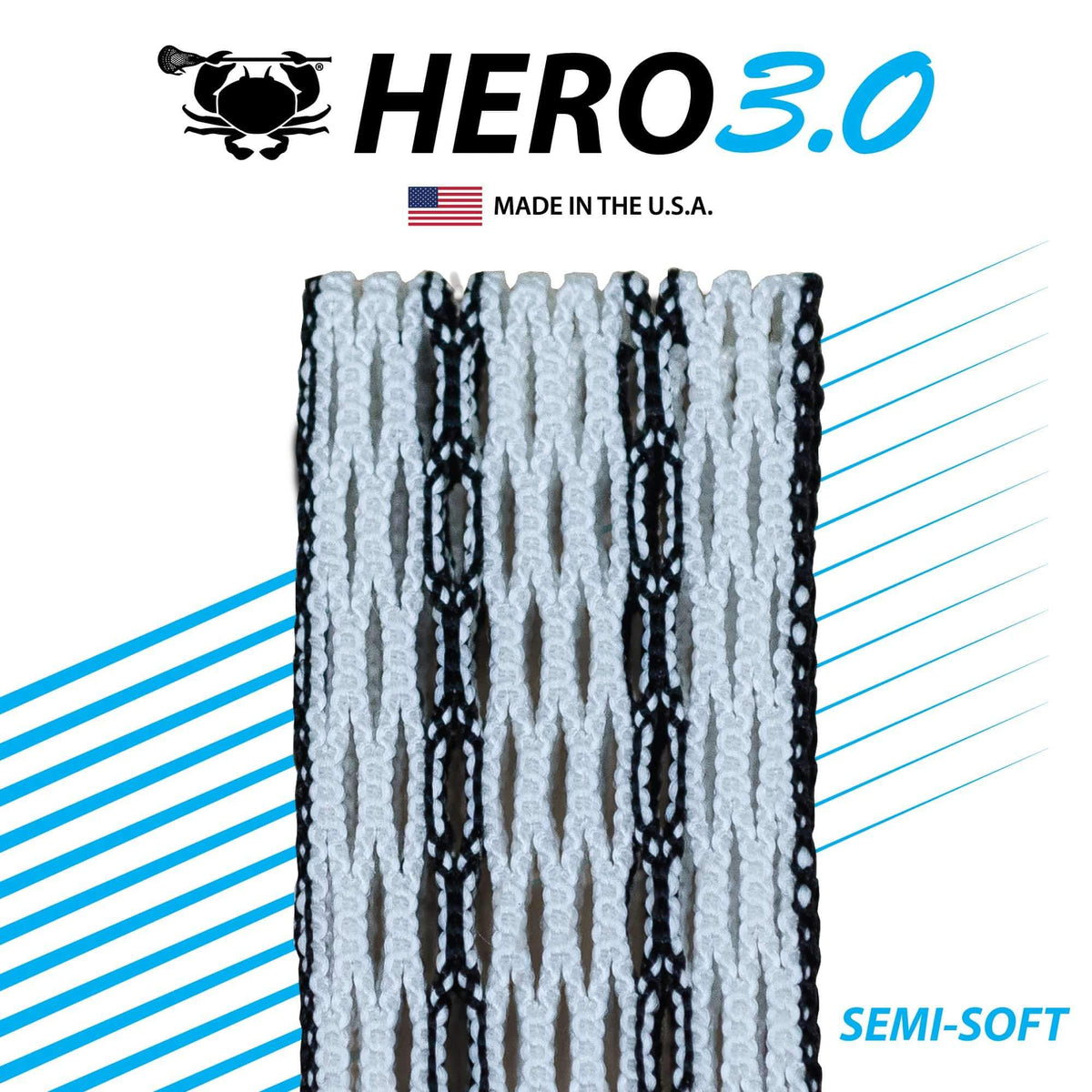 ECD Hero 3.0 Semi-Soft Black Striker Lacrosse Mesh