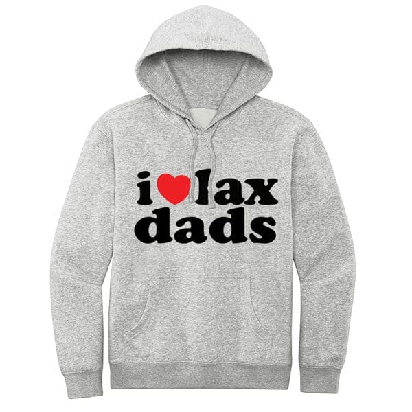 Lacrosse Fanatic Shirts Lax Fan Original Hoodie - Heathered Grey with I Heart Lax Dads from Lacrosse Fanatic