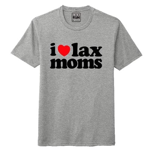 Lacrosse Fanatic Shirts Lax Fan Original T-Shirt - Heathered Grey with I Heart Lax Moms from Lacrosse Fanatic