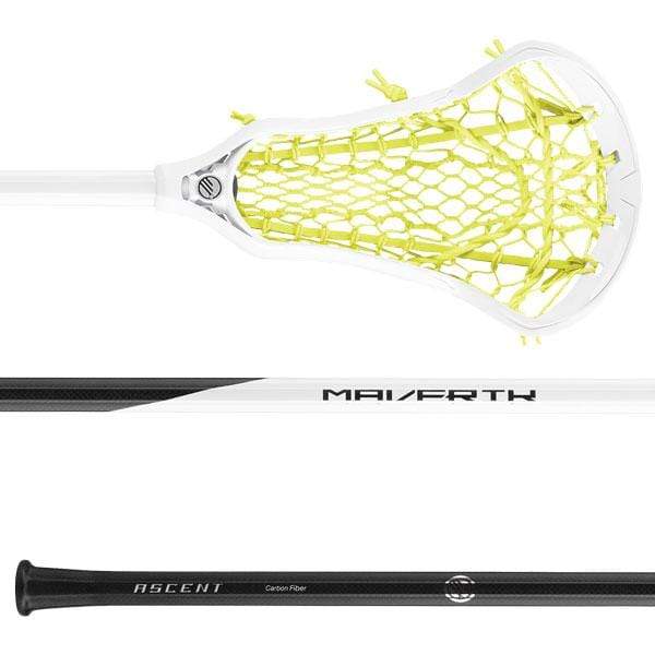 Maverik Complete Sticks White/Yellow/Silver Maverik Ascent Women&#39;s Complete Lacrosse Stick from Lacrosse Fanatic