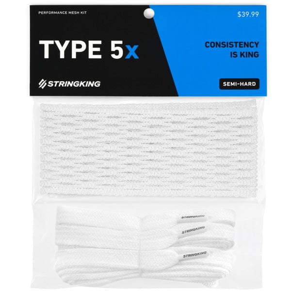 StringKing Stringing Supplies White / Semi-Soft StringKing Type 5x Semi-Hard Lacrosse Mesh Kit from Lacrosse Fanatic